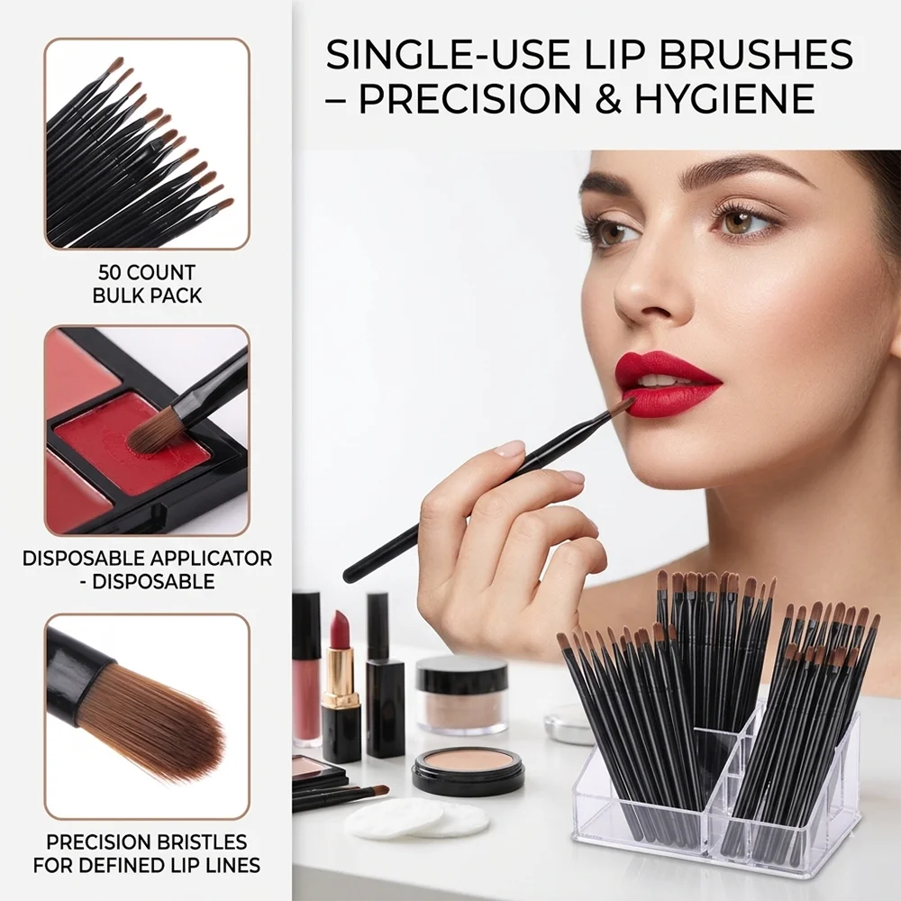 50/100pcs Disposable Lipstick Gloss Lip Brush