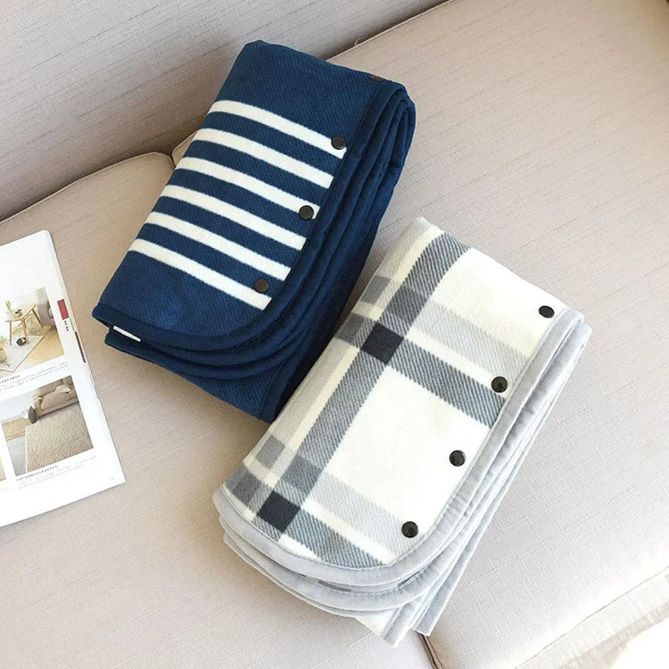 Plaid Fleece Blanket Poncho