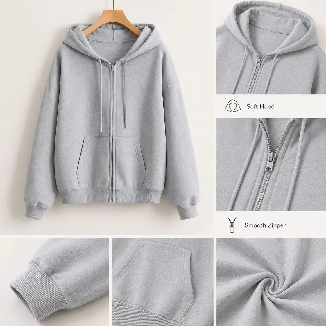 Women’s Oversized Zip-Up Hoodie