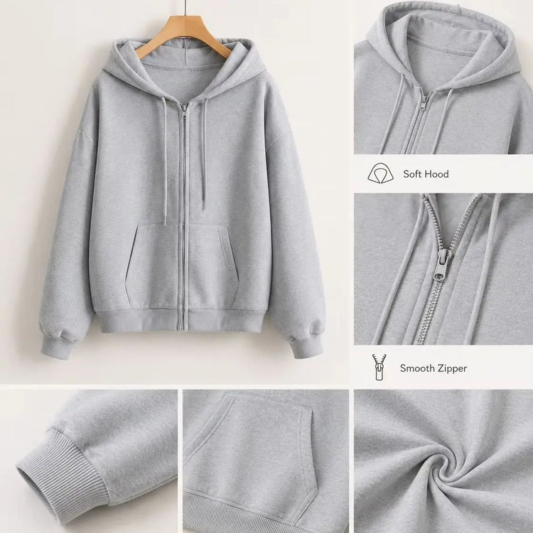 Women’s Oversized Zip-Up Hoodie