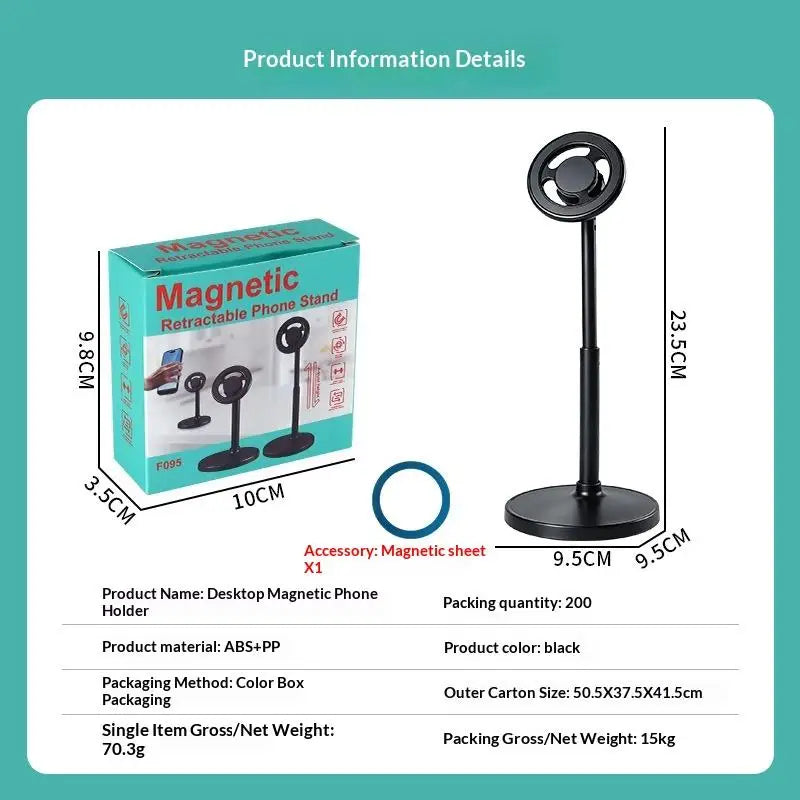 Telescopic Magnetic Phone Stand with 360 Rotation