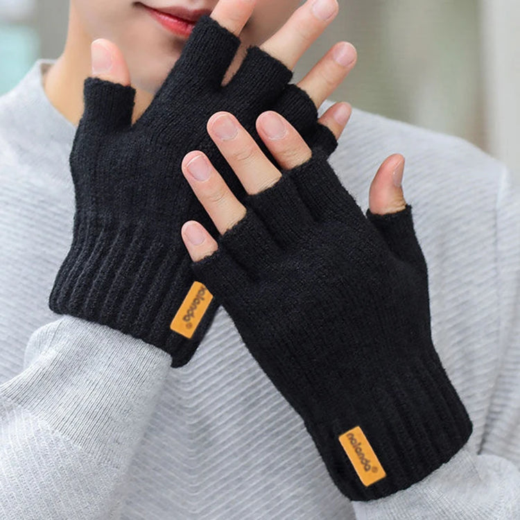 Cozy Knit Winter Fingerless Gloves - Warm Plush Knitted Gloves