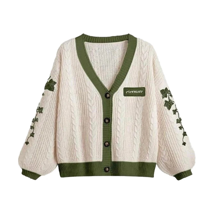 Cable-Knit Button-Down Cardigan