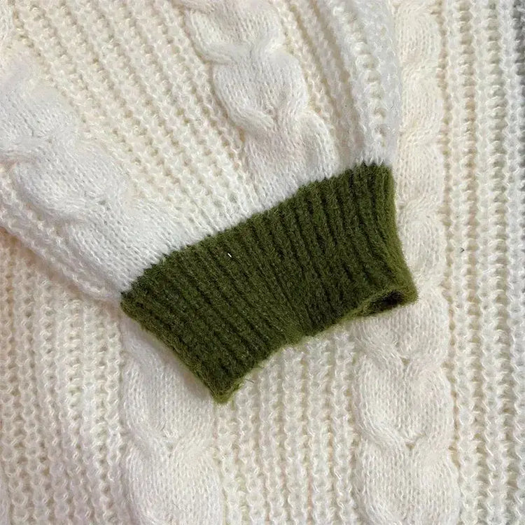 Cable-Knit Button-Down Cardigan