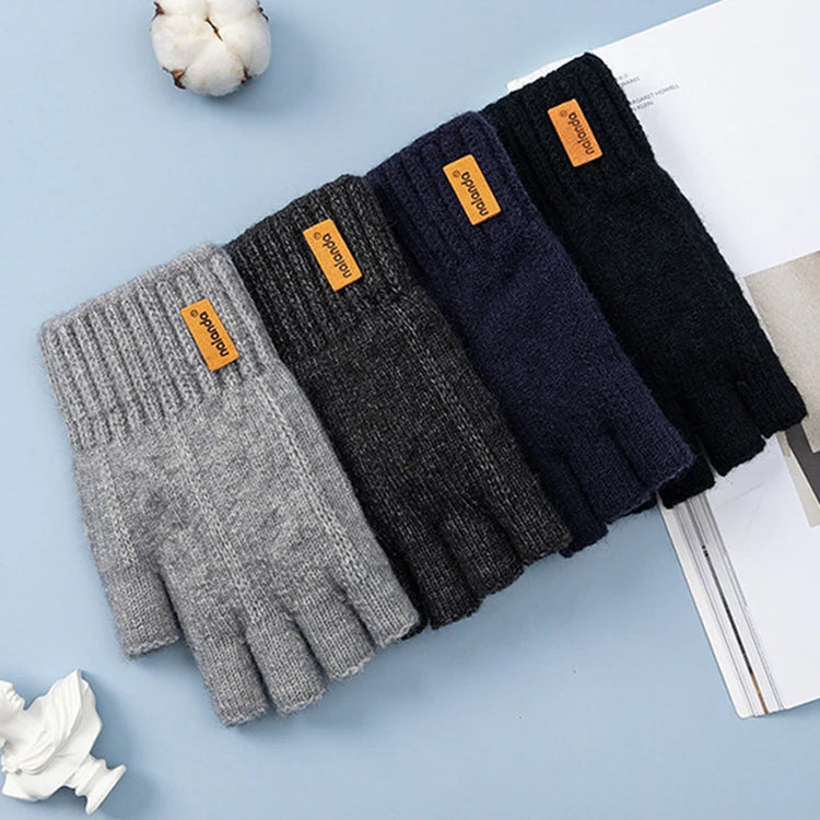 Cozy Knit Winter Fingerless Gloves - Warm Plush Knitted Gloves