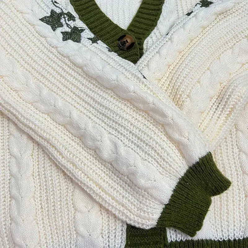Cable-Knit Button-Down Cardigan