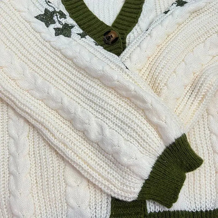 Cable-Knit Button-Down Cardigan