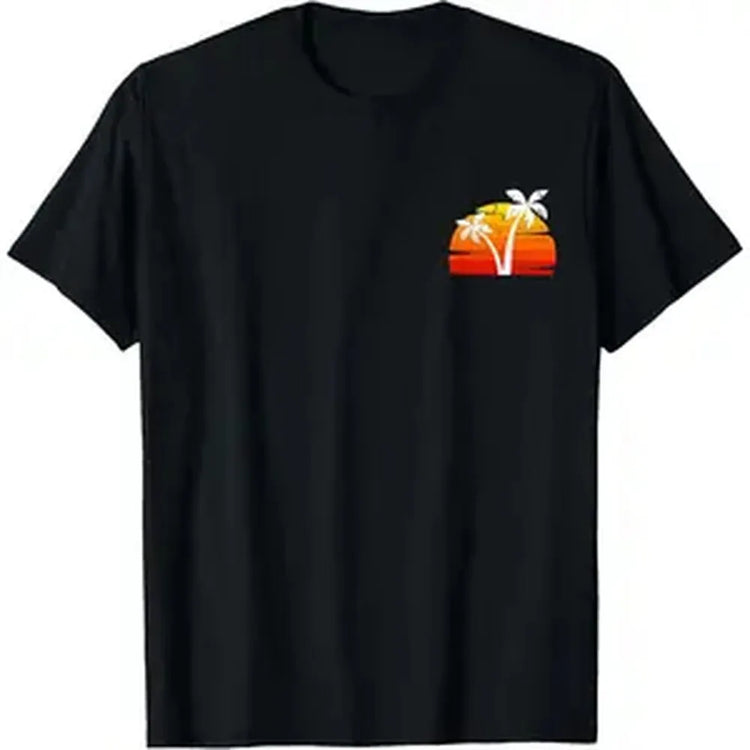 Sunset Vacation Beach Palm Trees Graphic T-Shirt