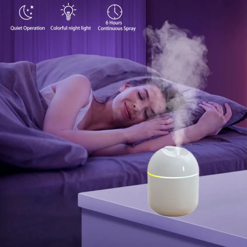 USB Cool Mist Humidifier with Night Light – 270ml